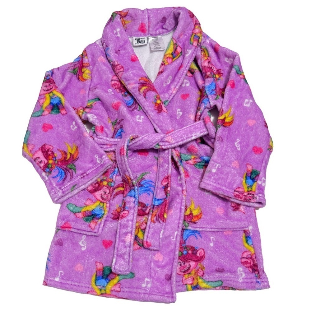 Trolls Exclusive Plush Fleece Pajama Robe Loungewear Size 6 6X